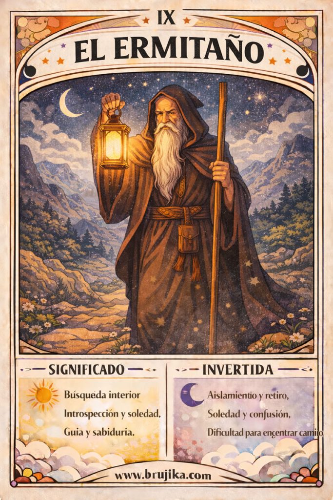El Ermitaño de Arcanos mayores del Tarot