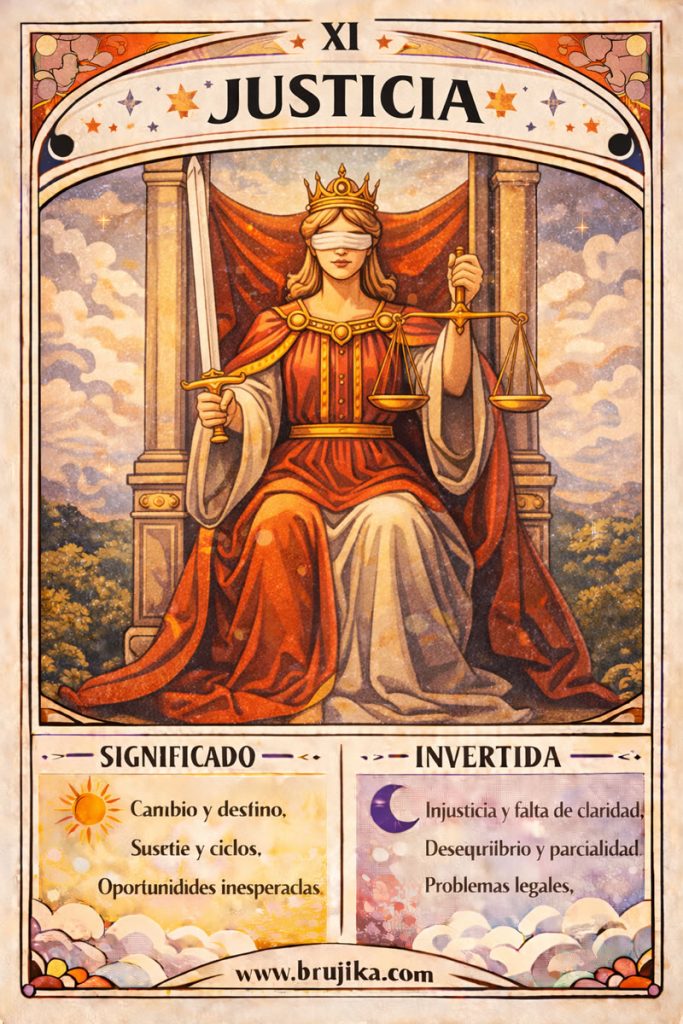 Justicia de Arcanos mayores del Tarot