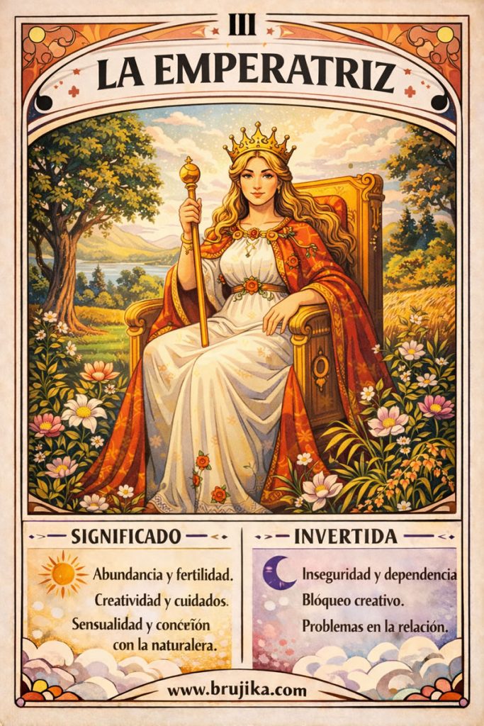 La Emperatriz de Arcanos mayores del Tarot