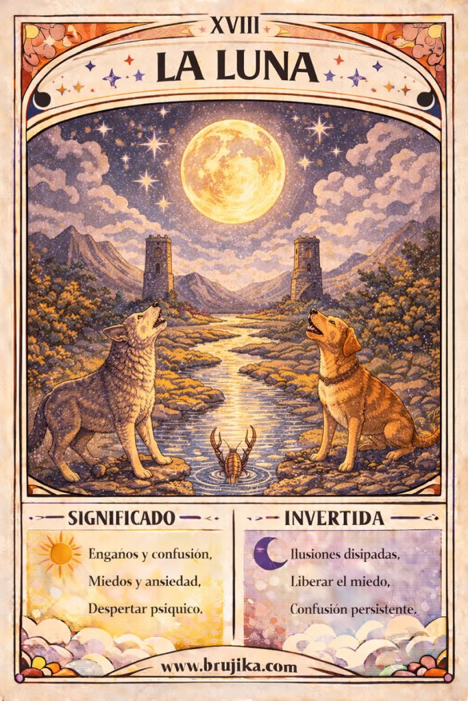 La Luna de Arcanos mayores del Tarot