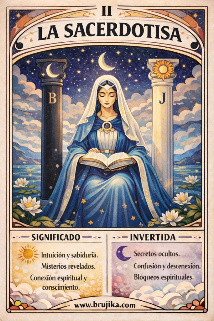 La Sacerdotisa de Arcanos mayores del Tarot