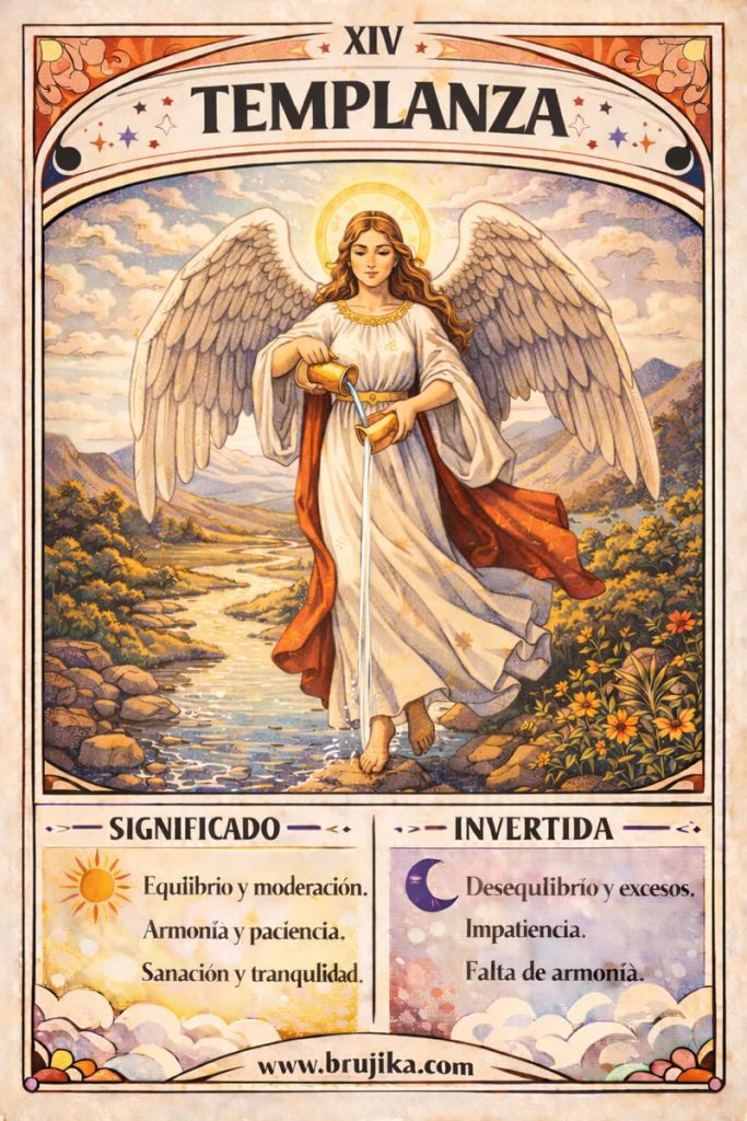 Templanza de Arcanos mayores del Tarot